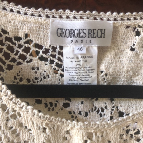 Beautiful summer top. Cream colour.  Cotton fiber like crochet in places. - Picture 2 of 5